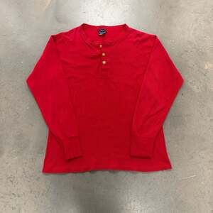 Vintage Red Duofold Waffle Thermal Henley